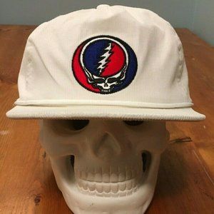 White Embroidered Skull Logo Cap - Unbranded